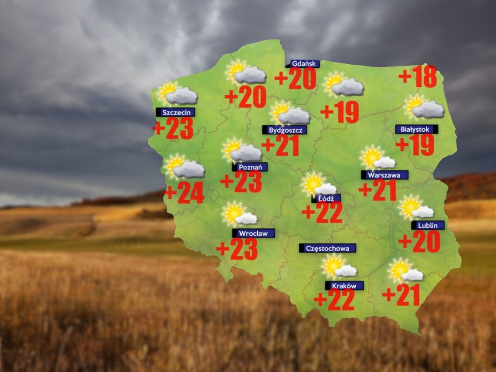 prognoza pogody 8.10.2024. Nad ranem więcej chmur pojawi się na zachodzie i na Pomorzu pokropi deszcz. Na termometrach od 3 stopni na wschodzie Podlasia - przy gruncie przymrozki, 4–5 stopni nad resztą Podlasia, Mazurach i wschodzie Mazowsza do 7 stopni na wschodzie i w centrum i nawet 10-12 stopni od Opolszczyzny po Wielkopolskę i cały zachód kraju.