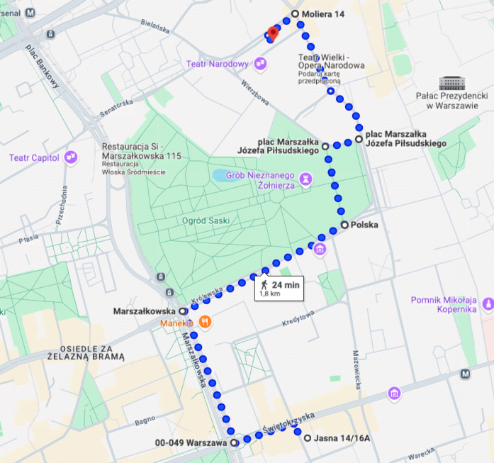 Protest rolników Warszawa - mapa protestu 3 stycznia