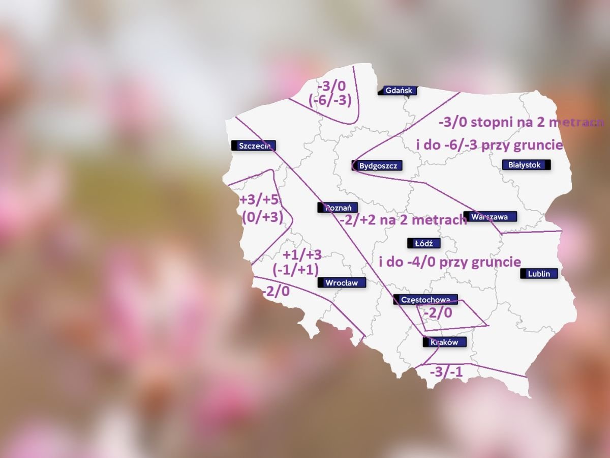 W czwartek o poranku od -3 stopni w Ostrołęce do +3 w Zielonej Górze [POGODA]