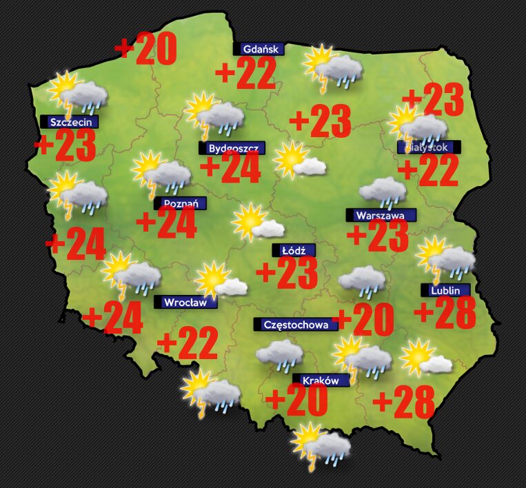 W sobotę 7 czerwca gwałtowne burze przejdą przez Lubelskie 1 Pogoda na 7 czerwca