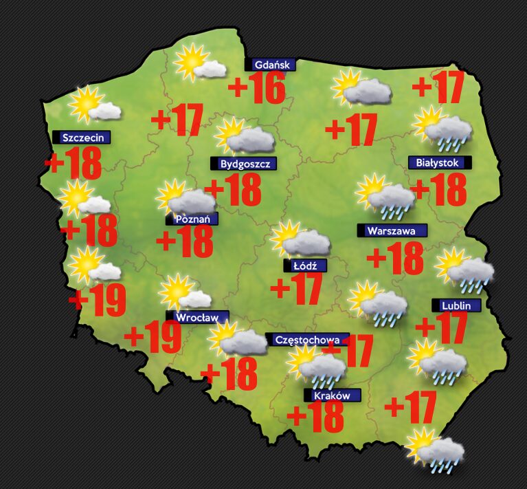 W nocy miejscami spadnie 20 mm deszczu. Środa znów przyniesie silny wiatr 2