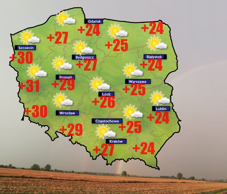 Upał rozlewa się po Europie. U nas po zimnym poranku czeka nas suchy, gorący dzień 1 Pogoda dla 1 lipca