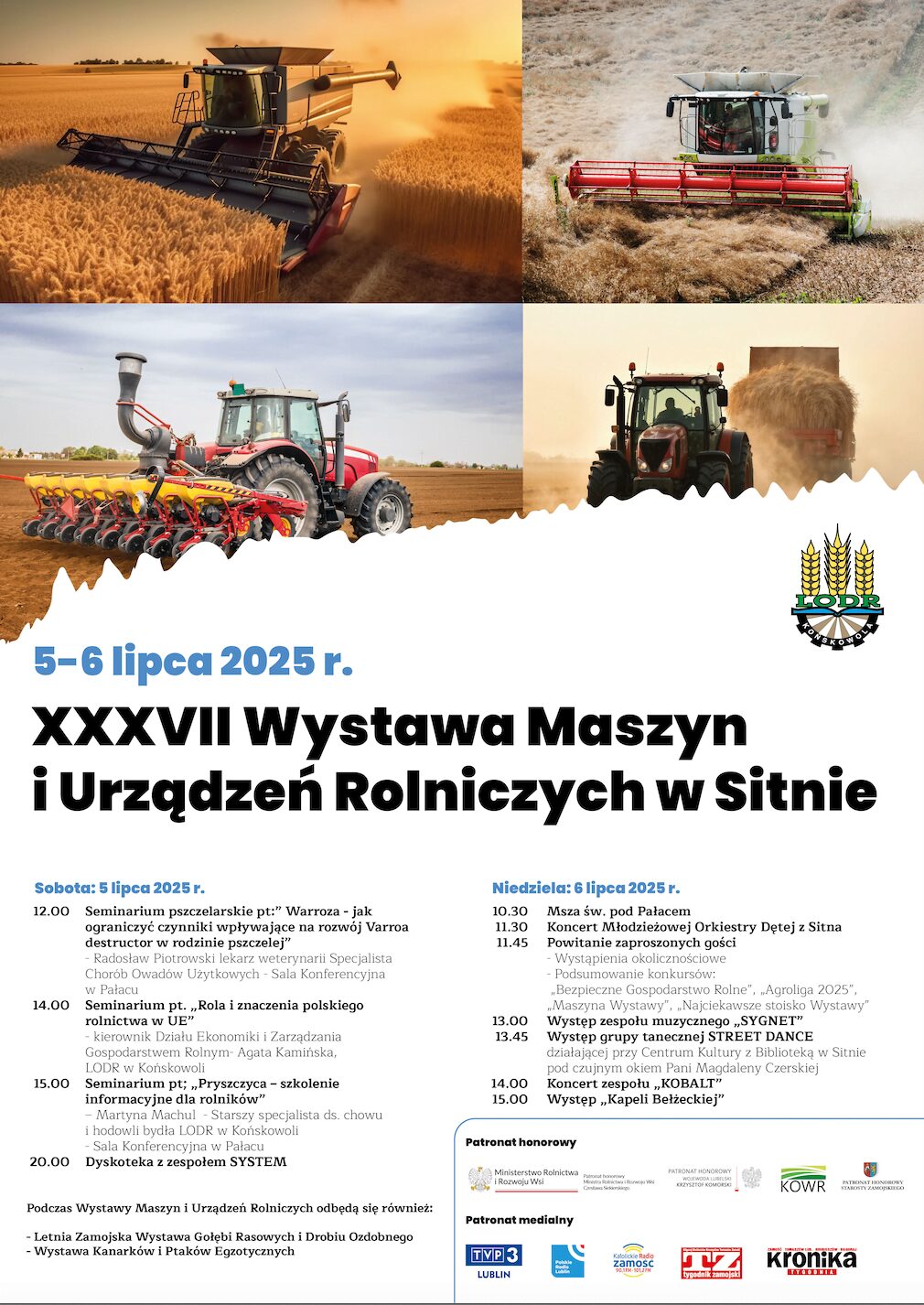 Wystawa Maszyn Rolniczych Sitno 2025 – Kiedy i co zobaczysz? Sprawdź pełny program wydarzenia!