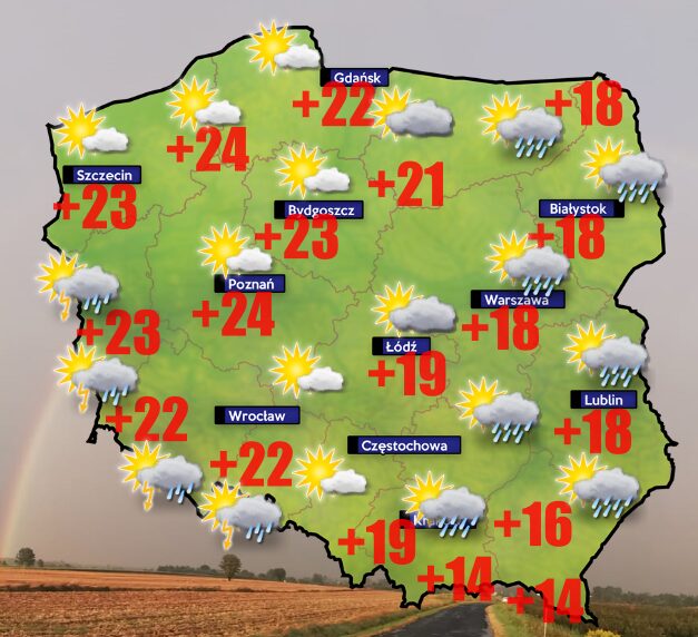 Deszcz osłabnie o odsunie się na wschód kraju. Od Łodzi po Gdańsk powieje wiatr o prędkości 65 km/h 1 Pogoda 10 lipca