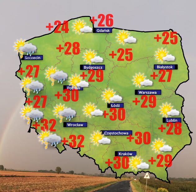 50 mm wody spadnie podczas burz na zachodzie kraju 1 Pogoda 21 lipca