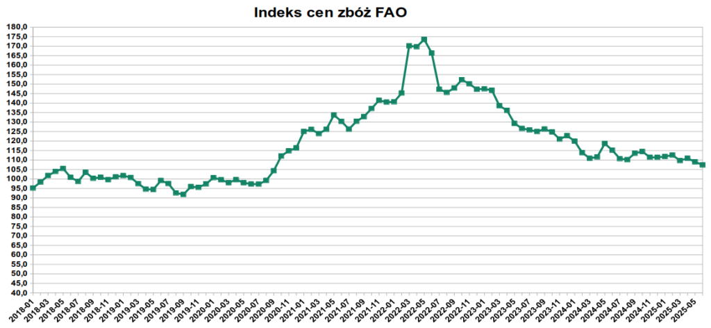 Światowe ceny zbóż najniżej od 2020 roku w czerwcu - FAO 1