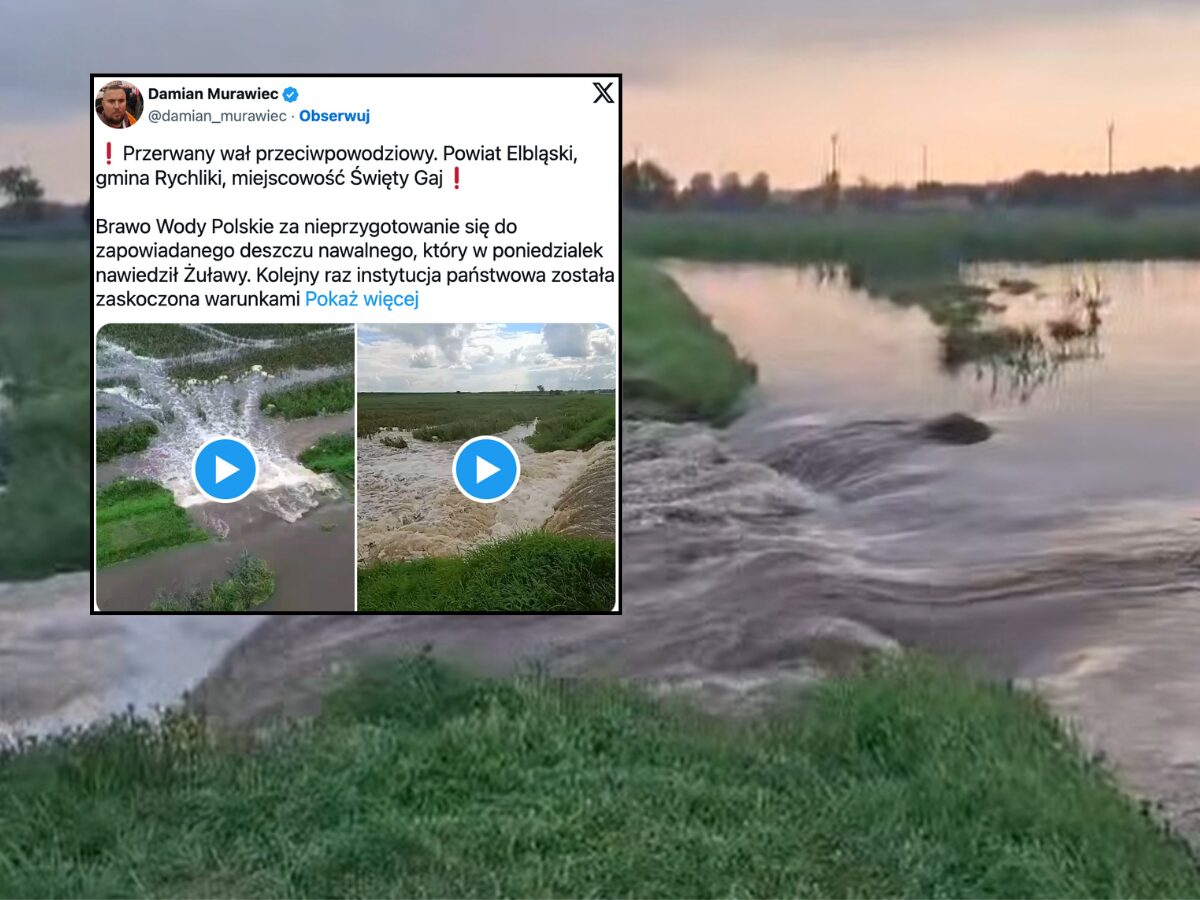 DRAMAT! Wały Żuławskie przerwane! Woda na polach sięga choćby pół metra!