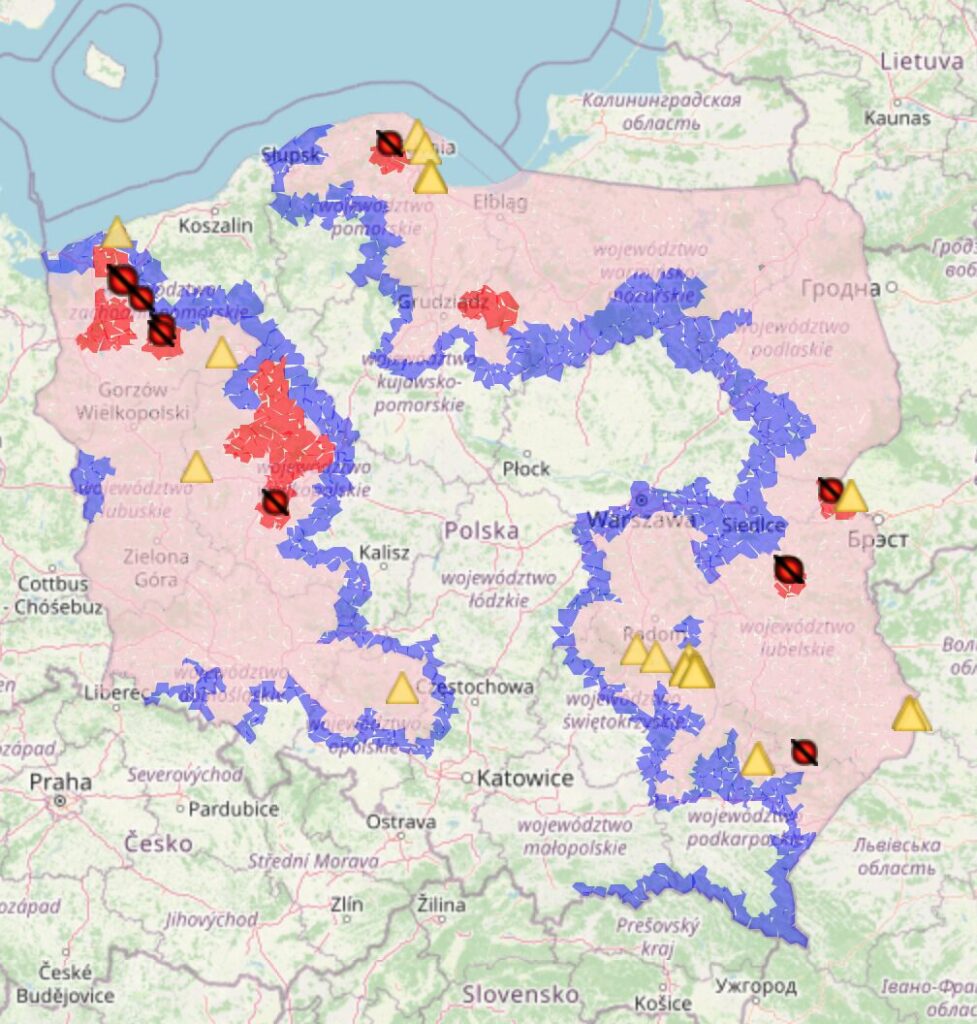MAPA ASF W POLSCE 2025