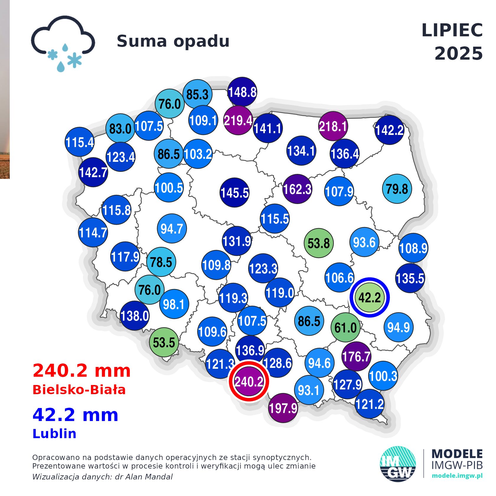 Lipiec 2025 w liczbach. Podsumowanie pogody