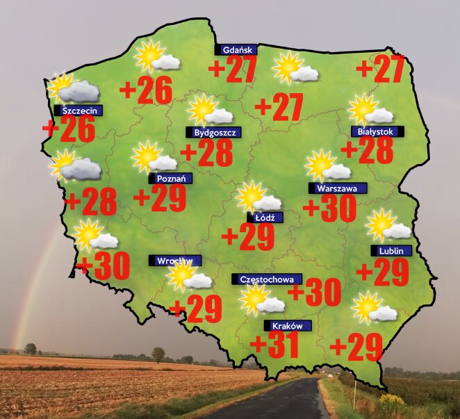 Pogoda 21 września- w Bielsku Białej w nocy nie mniej niż 23 stopnie Celsjusza 1 Pogoda 21 września