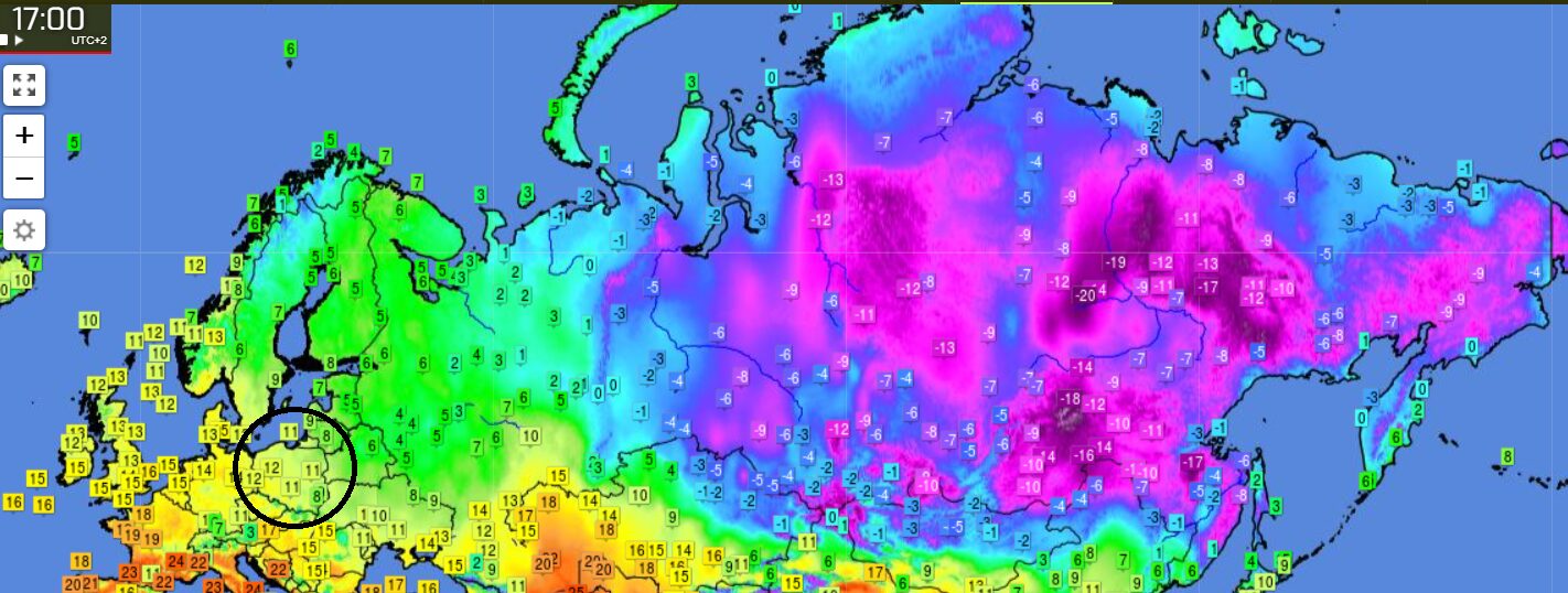 Od 8 do 12 stopni. Pogoda 15 października 1 infoclimat.fr