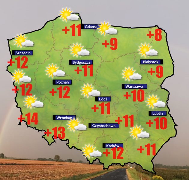 Pogoda. Od -7 do +4 w poniedziałkowy poranek 1 Pogoda 20.