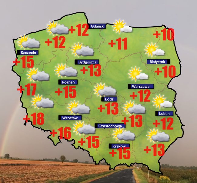 Pogoda. Od -3 stopni w Terespolu do +19 w Szklarskiej Porębie 1 Pogoda 21 października
