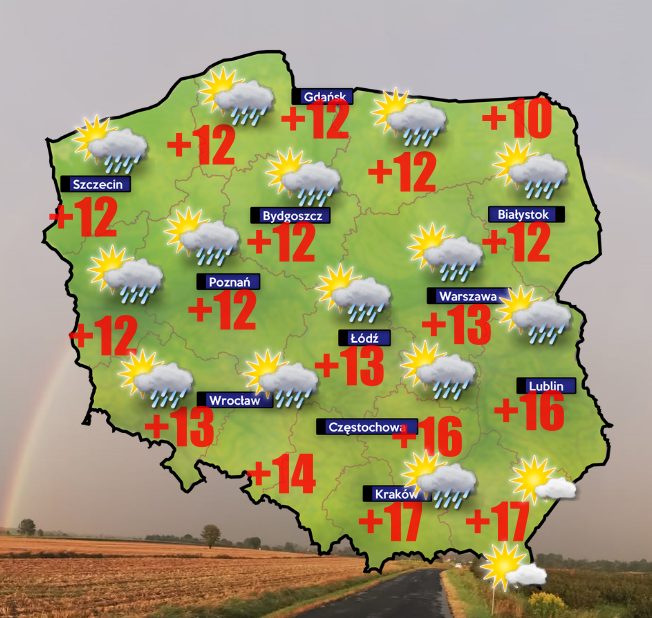 Pogoda 30 października. Ciepło i bardzo wietrznie- miejscami pojawią się burze z gradem