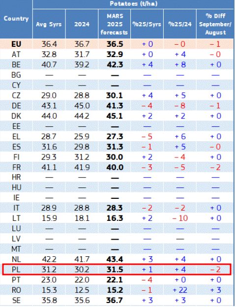 Produkcja ziemniaków w Polsce wzrośnie o 15% w tym roku 1