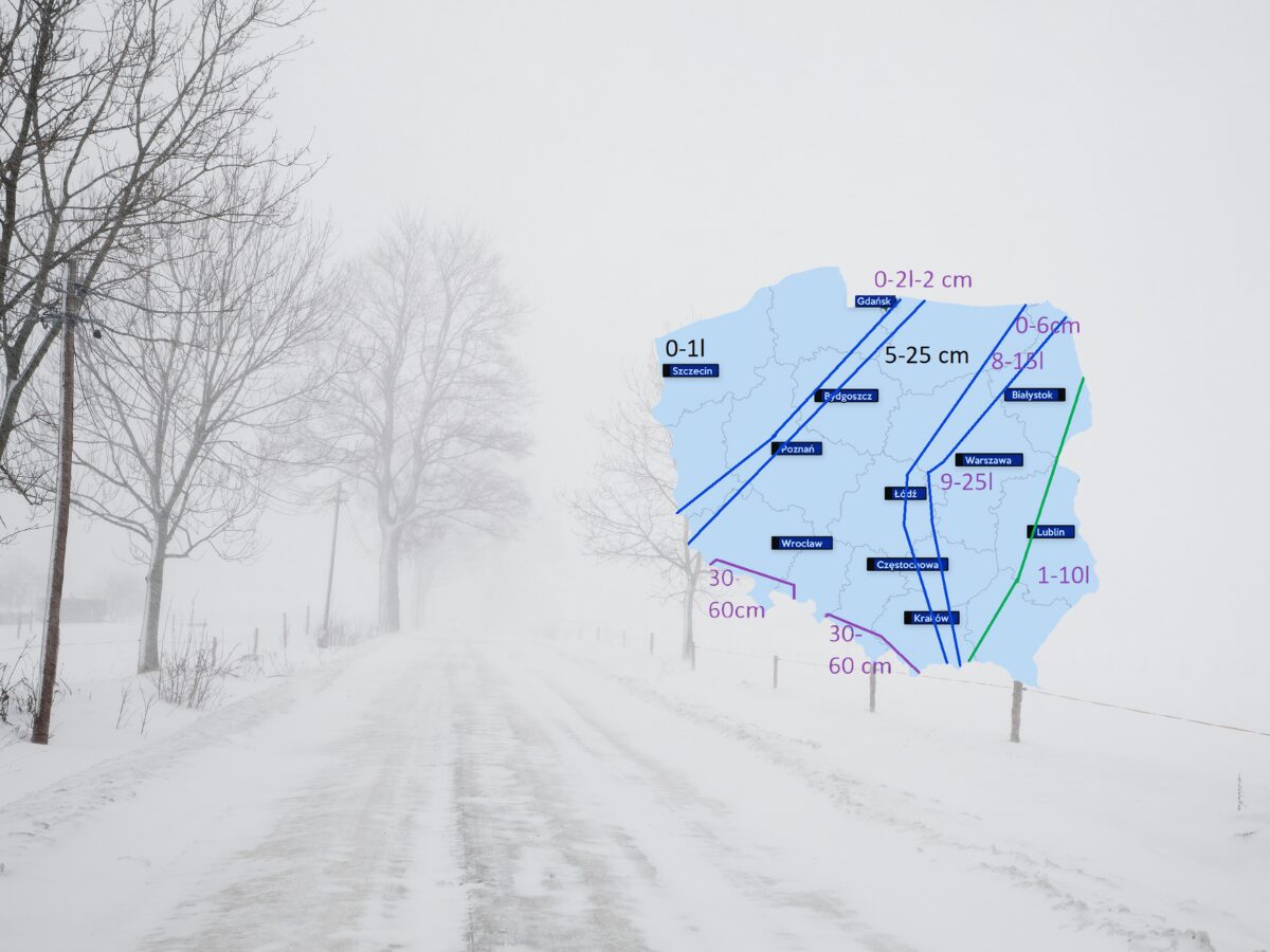 Pogoda 26 listopada – spadnie miejscami pół metra śniegu! [MAPA OPADU]
