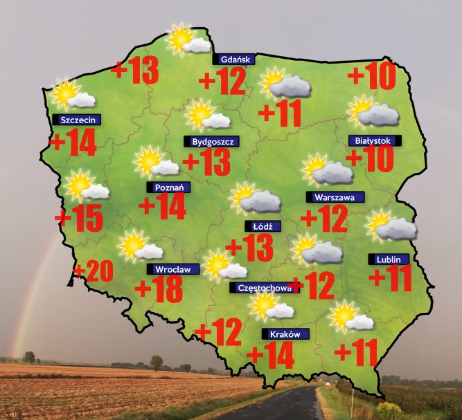 Pogoda 13 listopada- wiatr halny i choćby +20 stopni