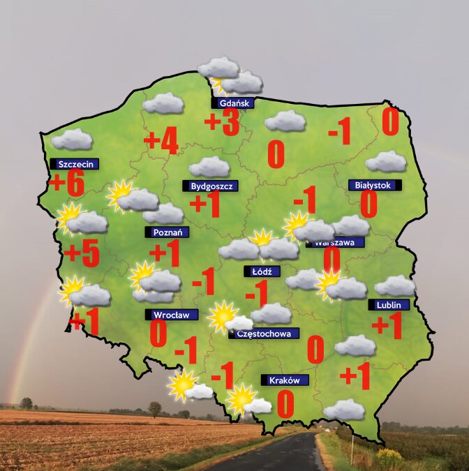 Pogoda 28 listopad- od -13 do +7 stopni