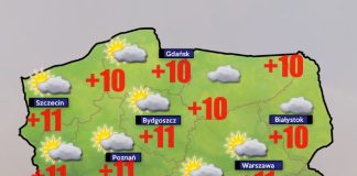 Pogoda- od 9 do 14 stopni Pogoda 4 listopada
