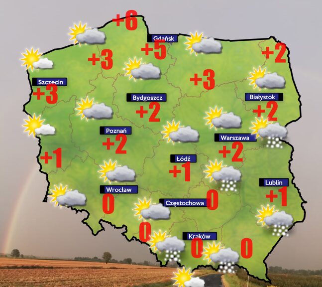 Pogoda 28 grudnia- od -2 do +5 stopni