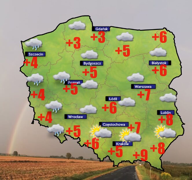 Pogoda 5 grudnia- do +10 stopni w Tarnowie