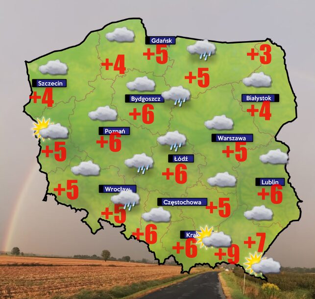 Pogoda 6 grudnia- niewielkie ochłodzenie na Podlasiu