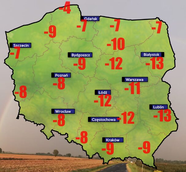 Pogoda 25 grudnia- do -15 przy gruncie
