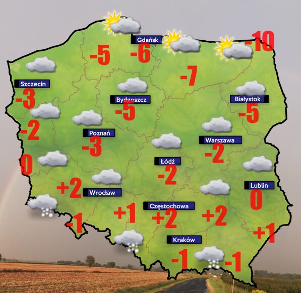 Pogoda 29 stycznia- do -25 stopni w poniedziałek
