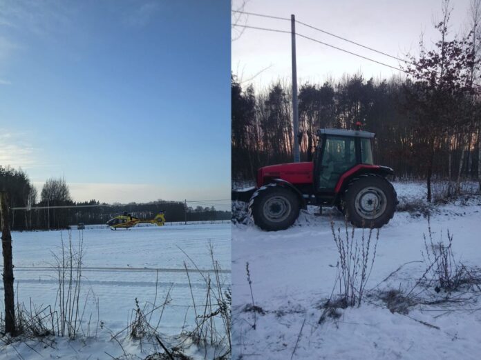 kulig zimowy ciagnik wypadek konin