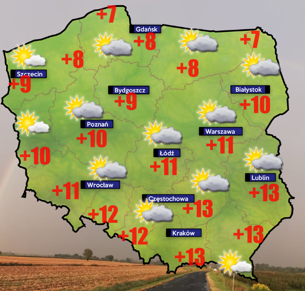 Pogoda 1 marca- ochłodzenie, chmury wiatr na północy