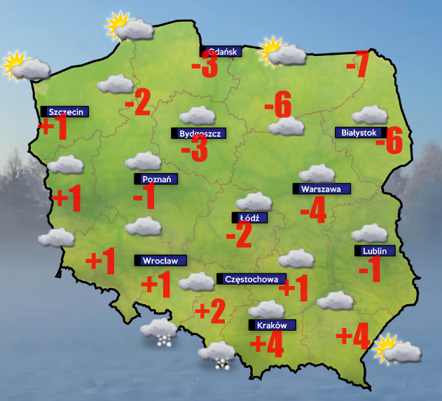 Pogoda- wraca mróz. Na drogach będzie ślisko