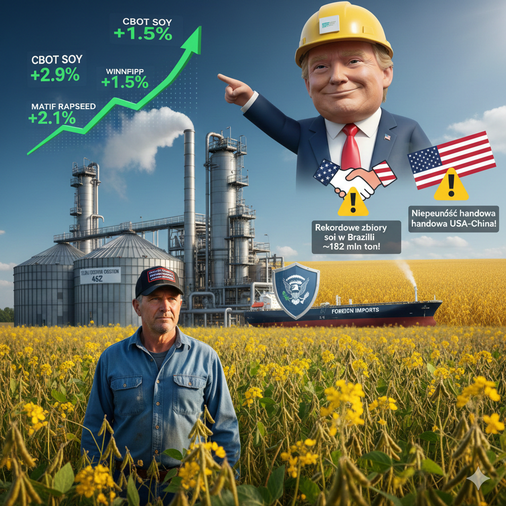 Ceny rzepaku i soi w górę! Administracja Trumpa wspiera biopaliwa