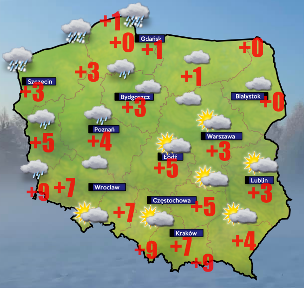 Pogoda- 11 lutego odwilż w całym kraju
