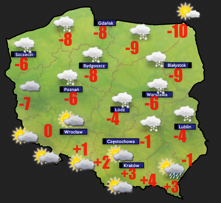 Pogoda 4 lutego- na południu pojawi się odwilż