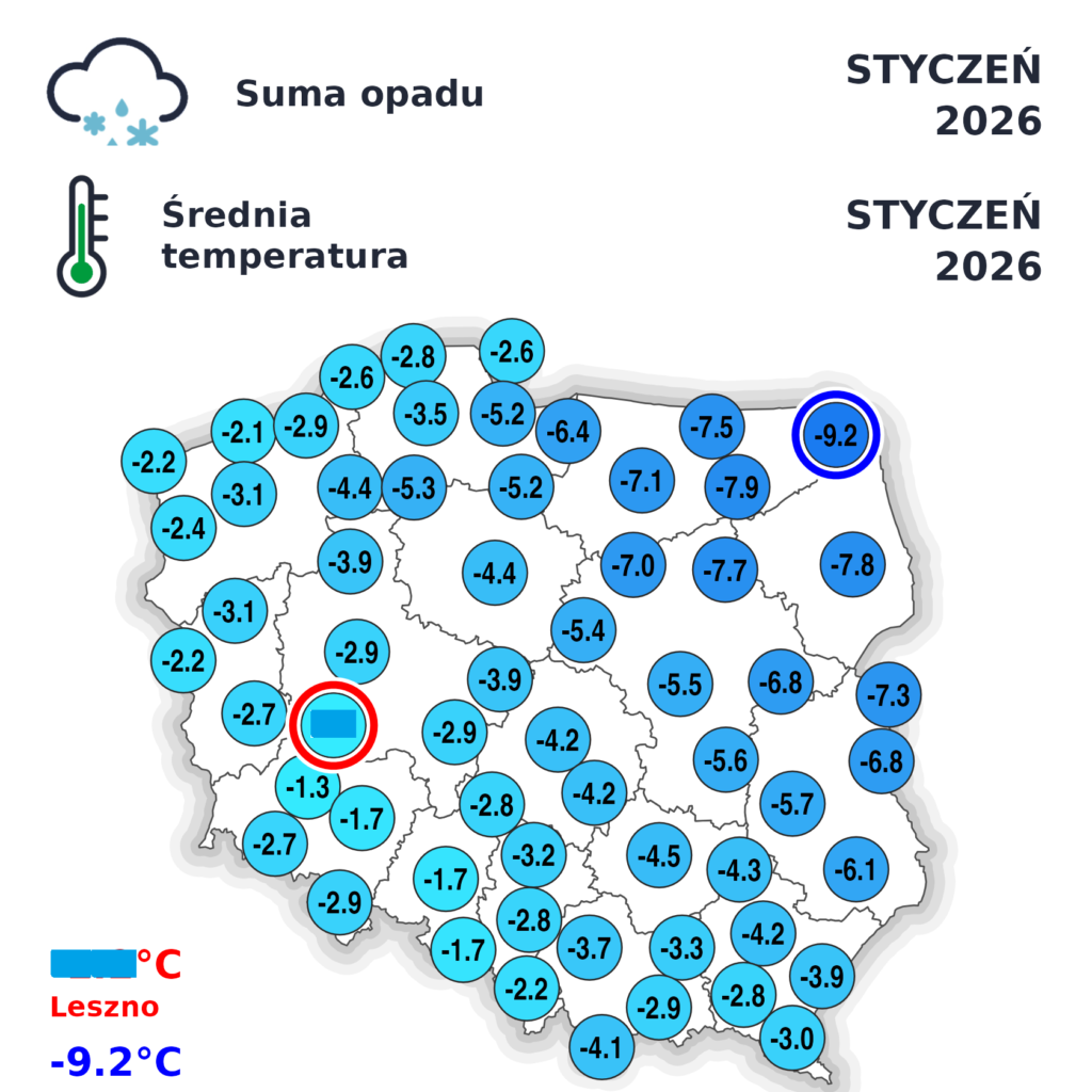 Styczeń 2026 był zimny, suchy i bardzo słoneczny 2