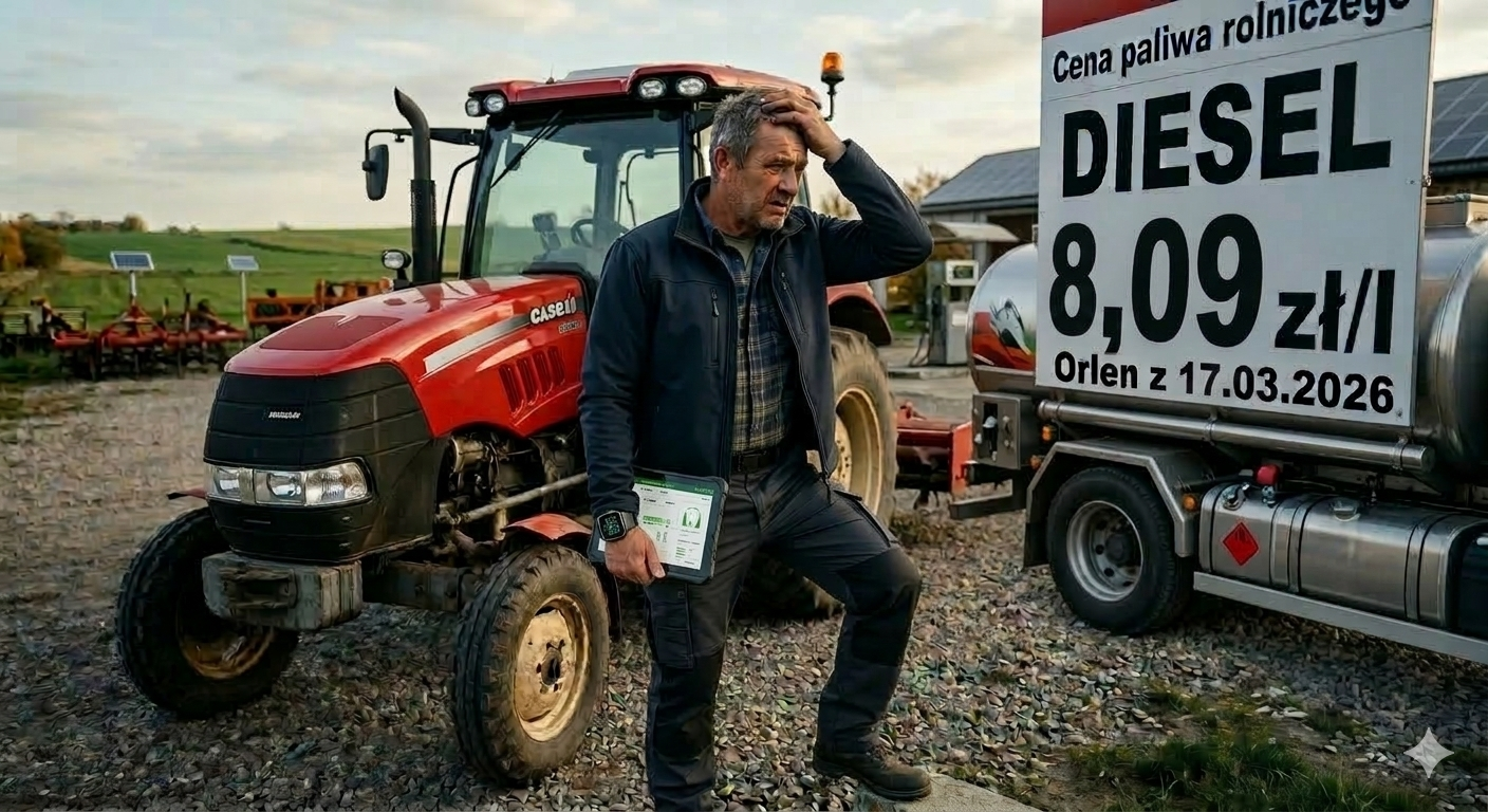 Cena Diesla w hurcie: 8,09 zł (17.03.2026). VAT od początku wojny wzrósł o 40 gr/l