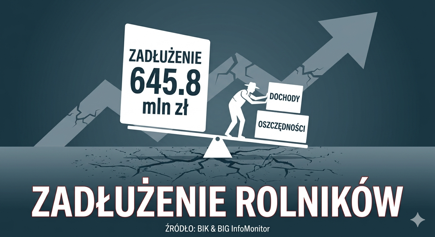 Zadłużenie rolników 2026: Ponad 645 mln zł zaległości w cieniu kryzysu