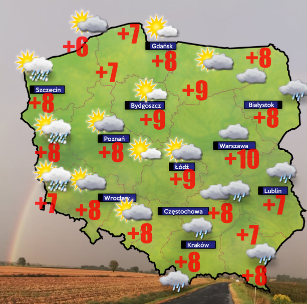 Pogoda 31 marca- deszcz na wschodzie i południu oraz zamiecie w centrum