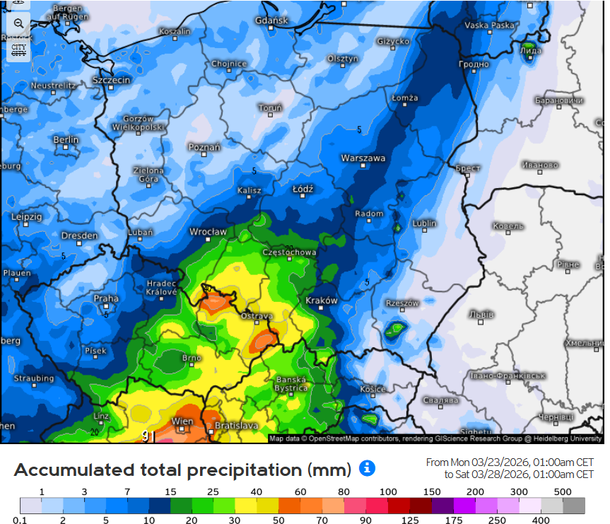 Pogoda- gdzie do soboty 28 marca jest szansa na większy deszcz a może wystąpią zamiecie piaskowe?