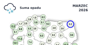 Suma opadów w marcu 2026