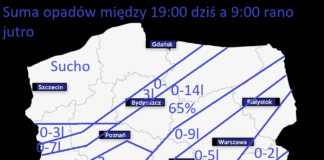 Mapa opadów 6-7 maja