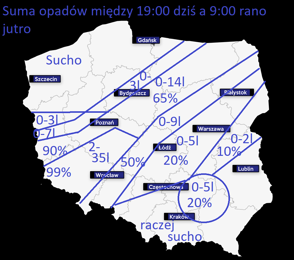 Mapa opadów 6-7 maja