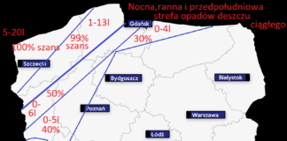 Mapa opadów na noc 5-6 maja