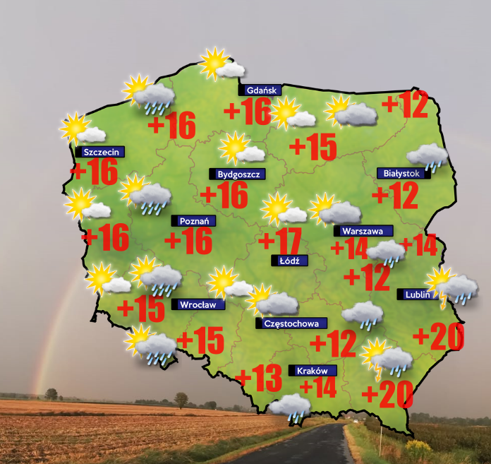 Pogoda 16 maja- od Podlasia po Świętokrzyskie i Małopolskę lokalnie spadnie 25 mm deszczu