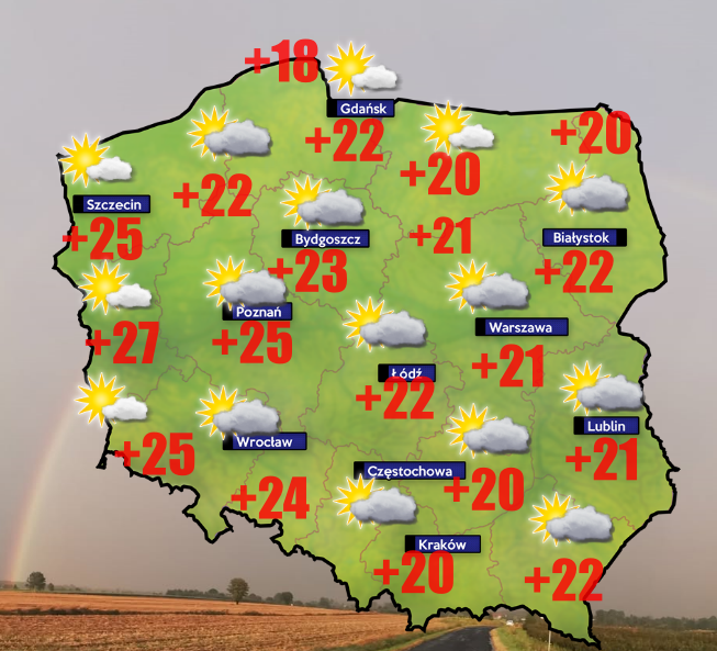 Pogoda- wiatr do 70 km/h we wtorek 26 maja
