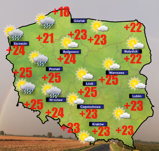 Pogoda 6 czerwca- pokropi na zachodzie kraju