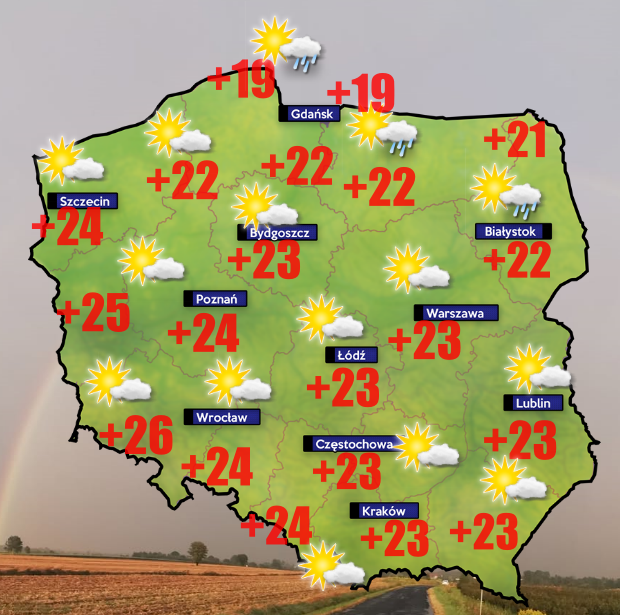 Pogoda 8 czerwca- popada lokalnie między Suwałkami a Gdańskiem
