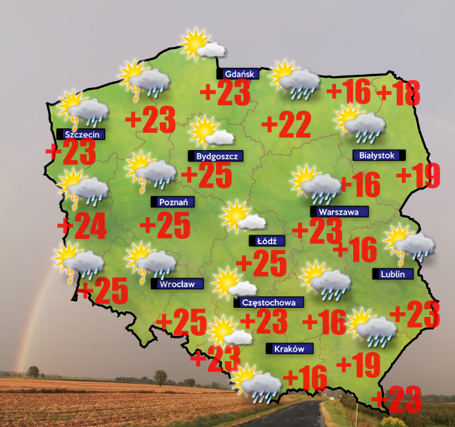 Pogoda w Boże Ciało 4 czerwca- najmniejsza szansa na opady na północy Ziemi Łódzkiej