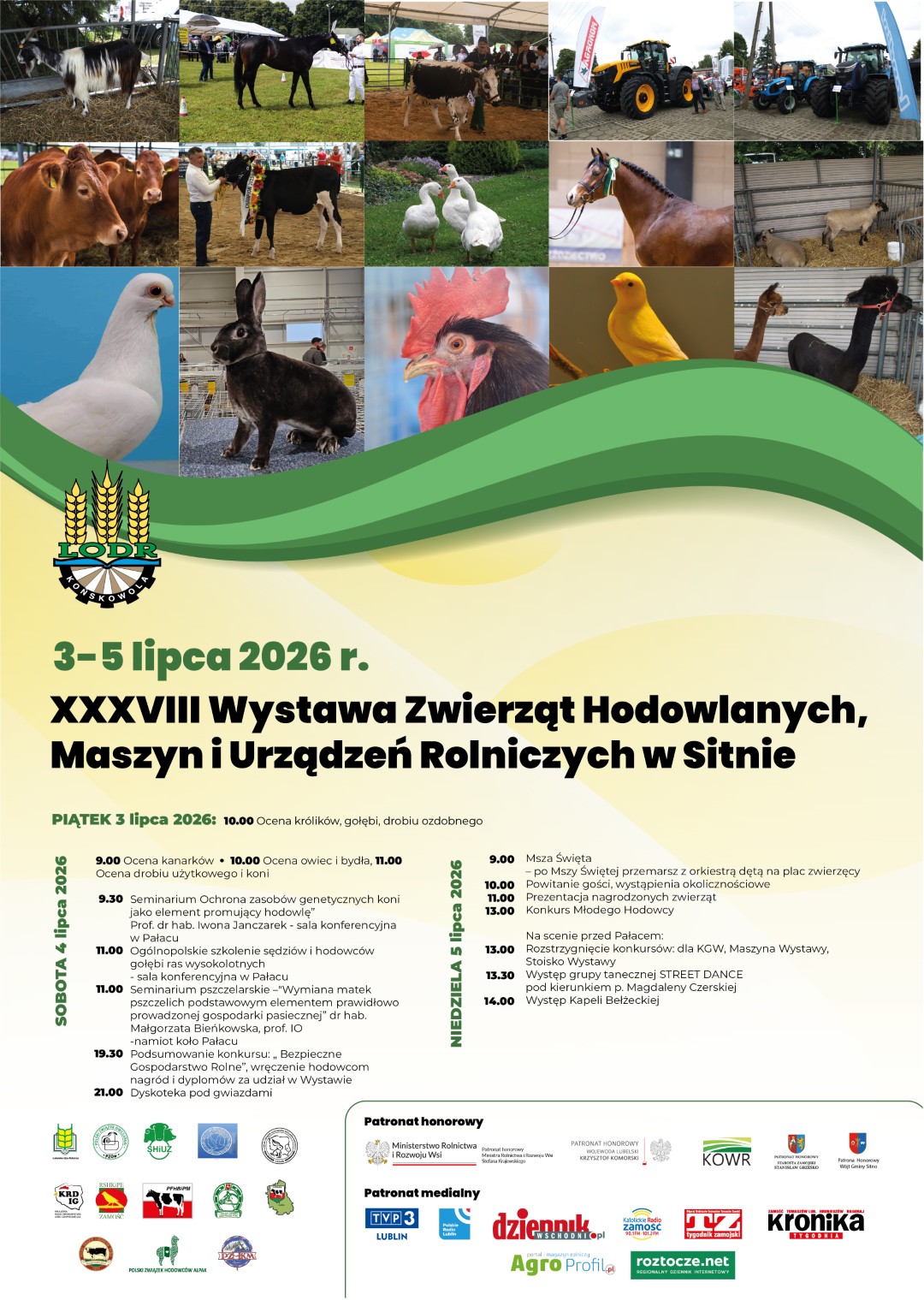 XXXVIII Wystawa Zwierząt Hodowlanych, Maszyn i Urządzeń Rolniczych w Sitnie 2026. Program, atrakcje i najważniejsze informacje