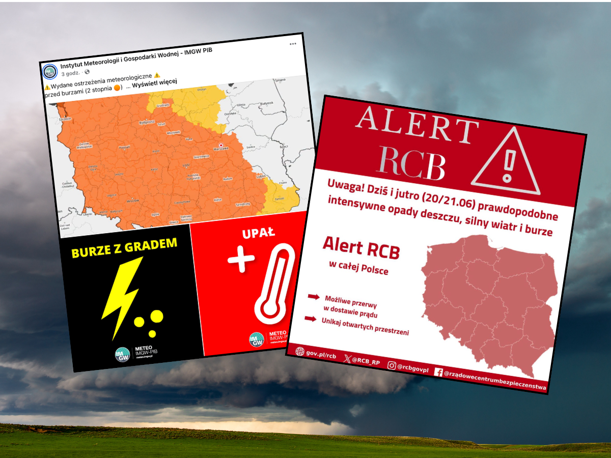 Pogoda dziś niesie ekstremalne zagrożenia. Wydano ALERT RCB dla całego kraju!